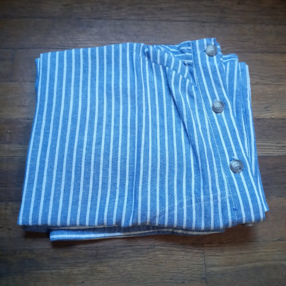 FOR CYNTHIA linen blend sleeveless shift dress in stripe (L) - Picture 13 of 15